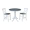 International Concepts Round 36 in Rd Ped Gathering Ht Table, 2 X-Back Stools, White/Heather Gray, 36 in W, 36 in L, Wood K05-36RT-6B-S6132-2 - alternate 1